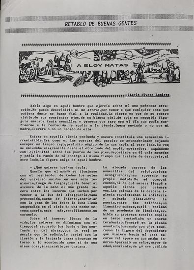 Carta de reconocimiento profesional dedicada a Eloy Matas